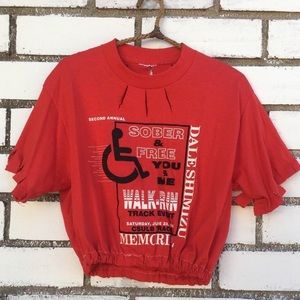 NEW VINTAGE unworn ONE OF A KIND red crop top